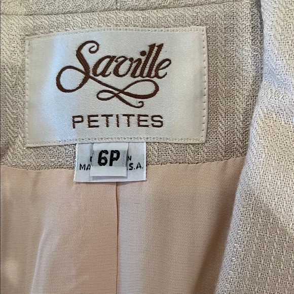 NWT Saville Suit Skirt & Blazer Classic Business Style Beige/Cream 6P Vintage - Picture 2 of 16